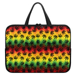 Cannabis Rasta Pattern Print Laptop Sleeve With Handle