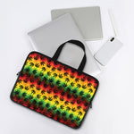 Cannabis Rasta Pattern Print Laptop Sleeve With Handle
