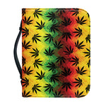 Cannabis Rasta Pattern Print Leather Bible Cover