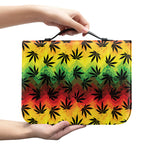 Cannabis Rasta Pattern Print Leather Bible Cover