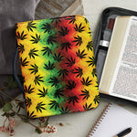 Cannabis Rasta Pattern Print Leather Bible Cover