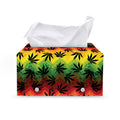 Cannabis Rasta Pattern Print Leather Tissue Box Cover