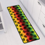 Cannabis Rasta Pattern Print Long Kitchen Mat