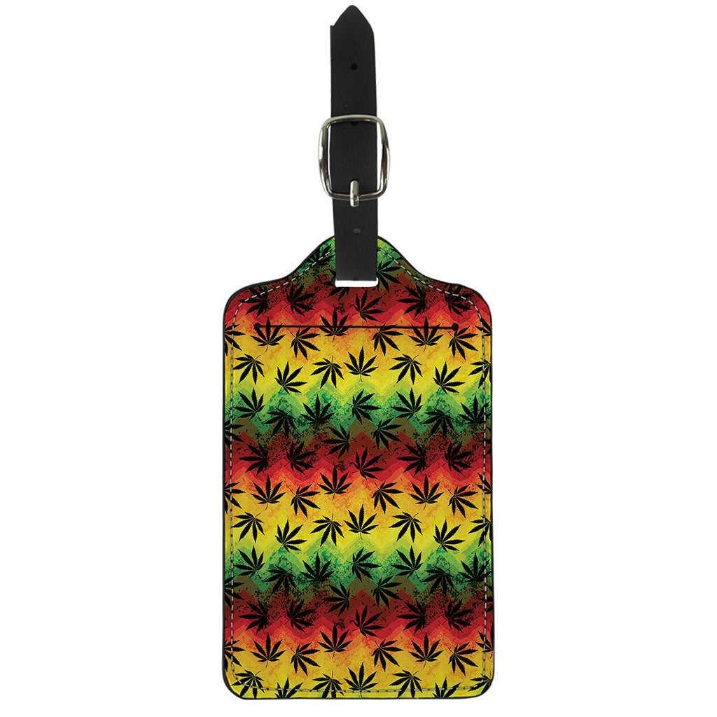 Cannabis Rasta Pattern Print Luggage Tag