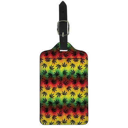Cannabis Rasta Pattern Print Luggage Tag
