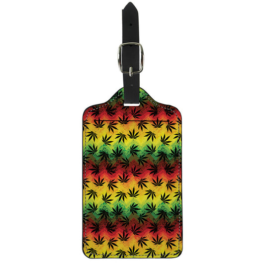 Cannabis Rasta Pattern Print Luggage Tag