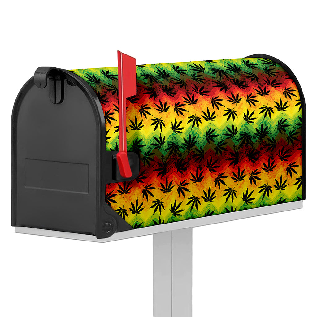 Cannabis Rasta Pattern Print Mailbox Cover