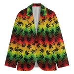 Cannabis Rasta Pattern Print Men's Blazer