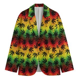 Cannabis Rasta Pattern Print Men's Blazer