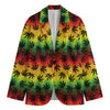 Cannabis Rasta Pattern Print Men's Blazer