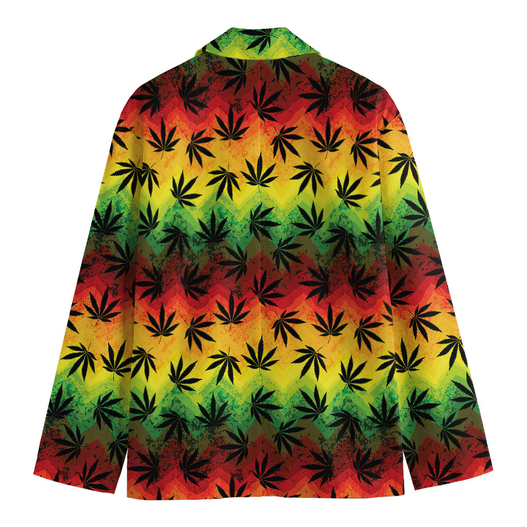 Cannabis Rasta Pattern Print Men's Blazer