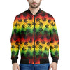 Cannabis Rasta Pattern Print Men's Bomber Jacket