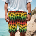 Cannabis Rasta Pattern Print Men's Cargo Shorts