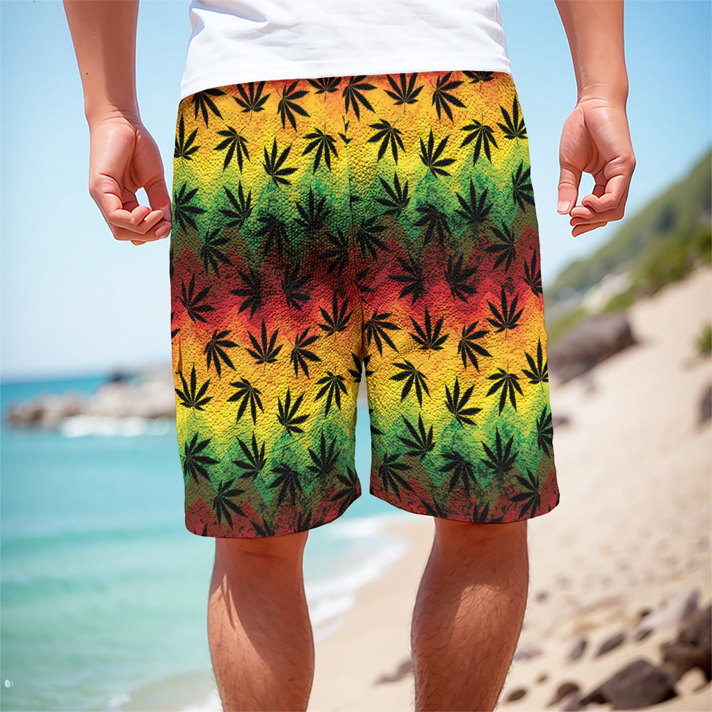 Cannabis Rasta Pattern Print Men's Cargo Shorts