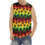 Cannabis Rasta Pattern Print Men's Fitness Tank Top