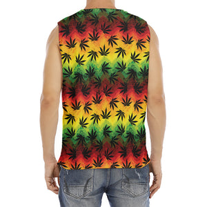 Cannabis Rasta Pattern Print Men's Fitness Tank Top