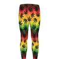 Cannabis Rasta Pattern Print Men's Leggings