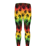 Cannabis Rasta Pattern Print Men's leggings