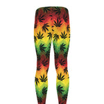 Cannabis Rasta Pattern Print Men's leggings