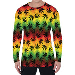 Cannabis Rasta Pattern Print Men's Long Sleeve T-Shirt