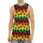 Cannabis Rasta Pattern Print Men's Muscle Tank Top