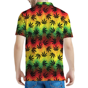 Cannabis Rasta Pattern Print Men's Polo Shirt