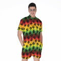 Cannabis Rasta Pattern Print Men's Romper