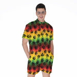 Cannabis Rasta Pattern Print Men's Rompers