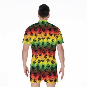 Cannabis Rasta Pattern Print Men's Rompers