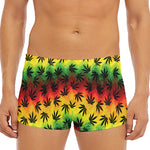 Cannabis Rasta Pattern Print Men's Short Boxer Briefs