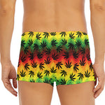 Cannabis Rasta Pattern Print Men's Short Boxer Briefs