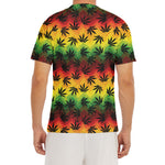 Cannabis Rasta Pattern Print Men's Short Sleeve Rash Guard