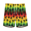 Cannabis Rasta Pattern Print Men's Athletic Shorts