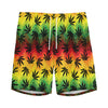 Cannabis Rasta Pattern Print Men's Sports Shorts