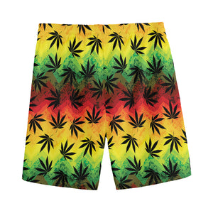 Cannabis Rasta Pattern Print Men's Sports Shorts