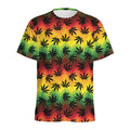 Cannabis Rasta Pattern Print Men's Athletic T-Shirt