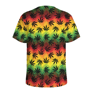 Cannabis Rasta Pattern Print Men's Sports T-Shirt