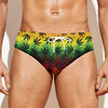 Cannabis Rasta Pattern Print Men's Swim Briefs