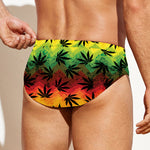 Cannabis Rasta Pattern Print Men's Swim Briefs