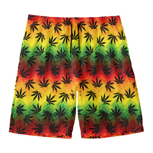 Cannabis Rasta Pattern Print Men's Swim Trunks