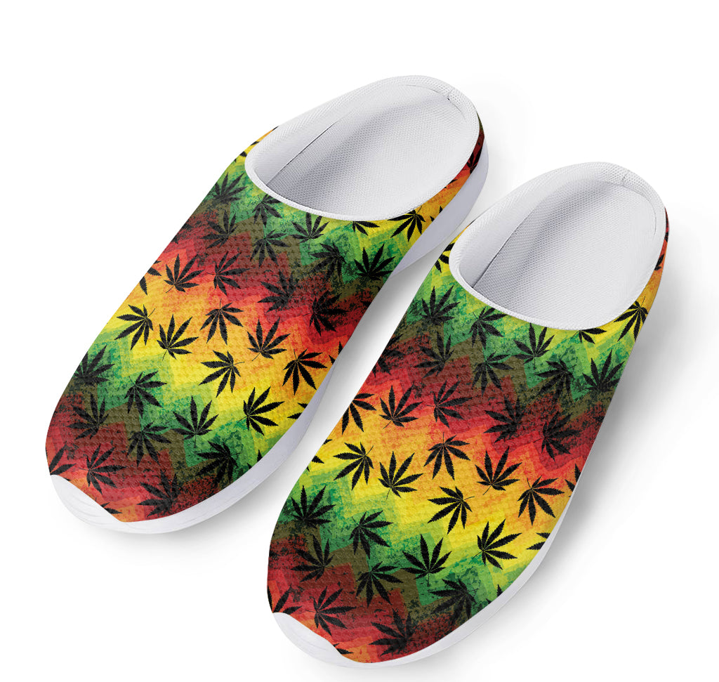 Cannabis Rasta Pattern Print Mesh Casual Shoes