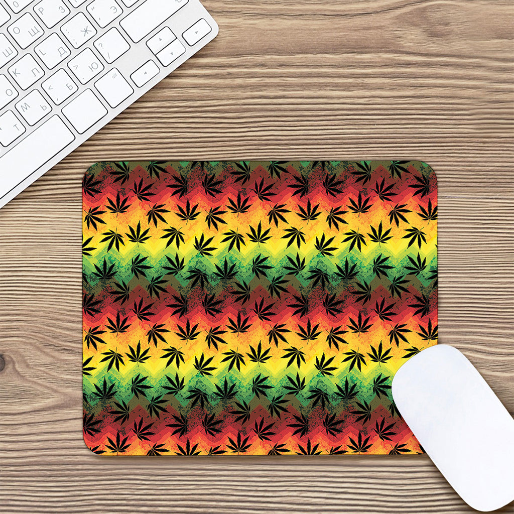 Cannabis Rasta Pattern Print Mouse Pad