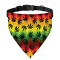 Cannabis Rasta Pattern Print Over The Collar Dog Bandana