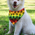 Cannabis Rasta Pattern Print Over The Collar Dog Bandana