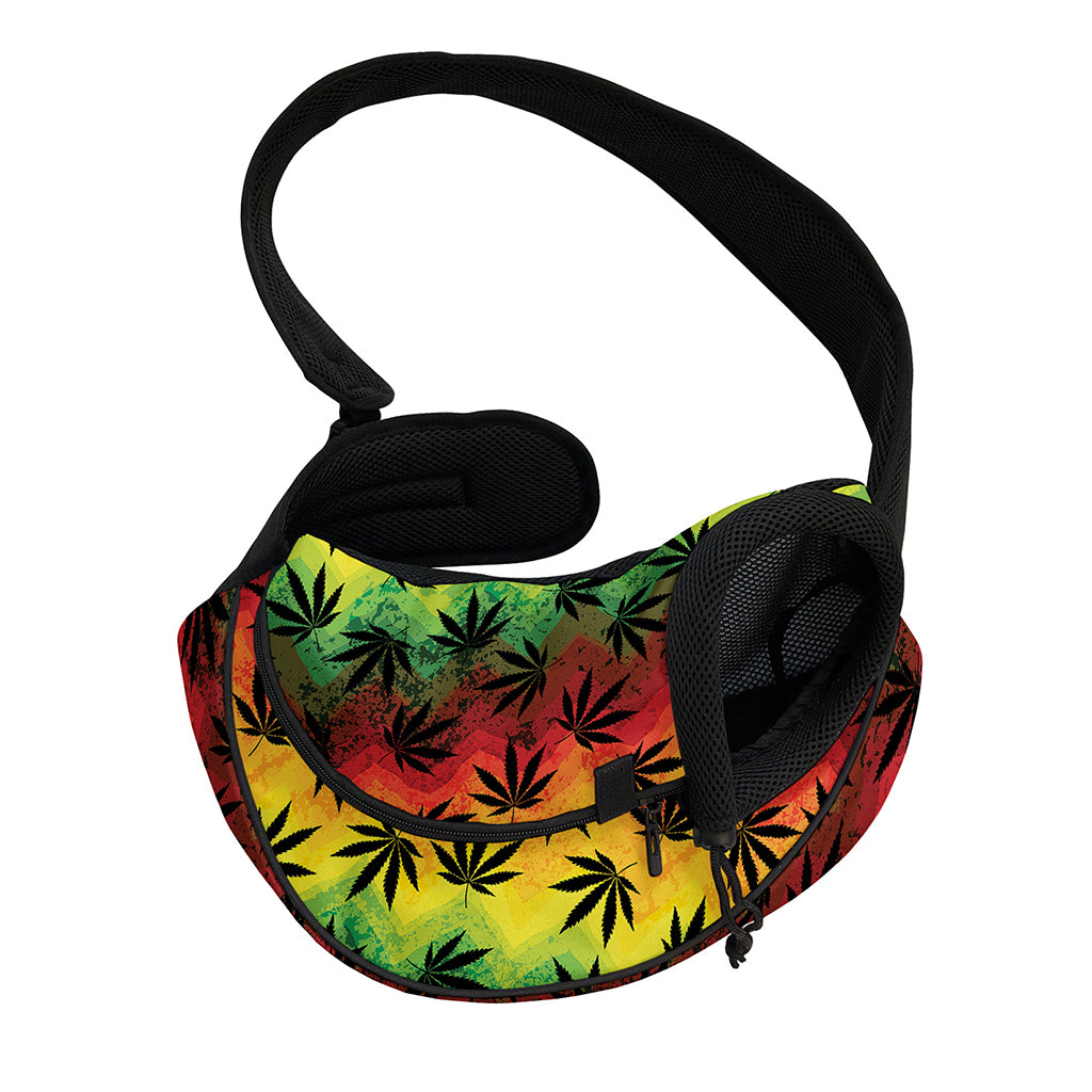 Cannabis Rasta Pattern Print Pet Sling Carrier