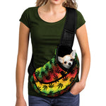 Cannabis Rasta Pattern Print Pet Sling Carrier