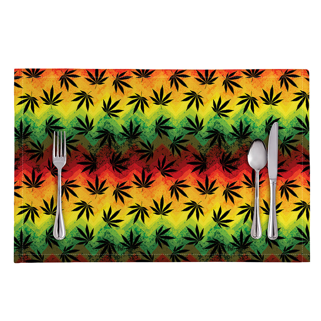 Cannabis Rasta Pattern Print Placemat