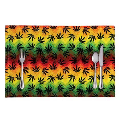 Cannabis Rasta Pattern Print Placemat