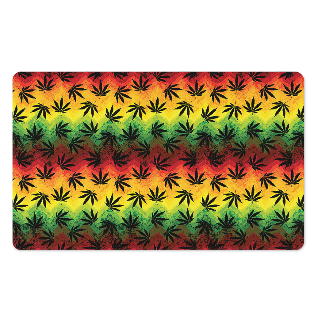 Cannabis Rasta Pattern Print Polyester Doormat