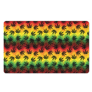 Cannabis Rasta Pattern Print Polyester Doormat